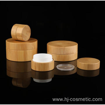 Wholesale 5/10/30/50 ml Bamboo cosmetic bottles and jars sets Bamboo cream bottle package